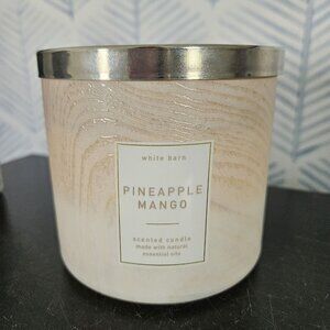 Bath & Body Works PINEAPPLE MANGO White Barn Large Scented 3 Wick Candle 14.5 oz